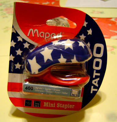 New usa red white blue mini stapler patriotic 