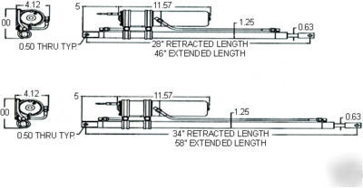 Hydraulic hatch lifter system linear actuator 24