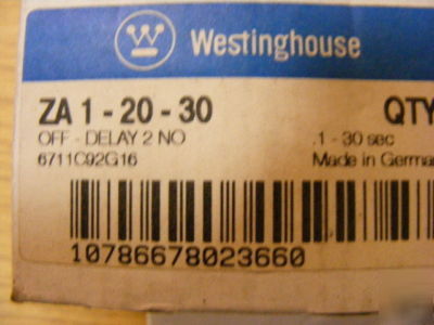 New 2 westinghouse ZA1-20-30 timing blocks 30 sec delay