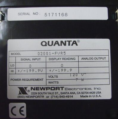 New port quanta Q2001-FVR5 digital indicator controller