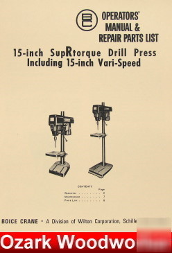 Boice crane 15 suprtorque & vari-speed drill manual