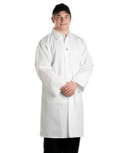 Butcher coat white spun poly coat s to 4XL