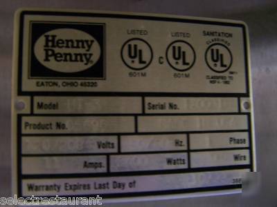 Henny penny HI3 heated display case merchandiser warmer