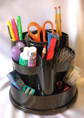 New 10 compartment rotating desktop organizer