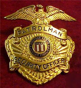 New patrolman security officer hat badge us made