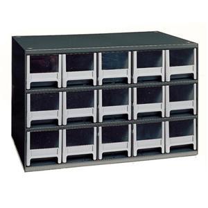 Part bin storage cabinet akro mil steel 15 drawer 19715