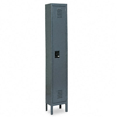 Quick-assemble single-tier locker, 12 x 18 x 78, gray