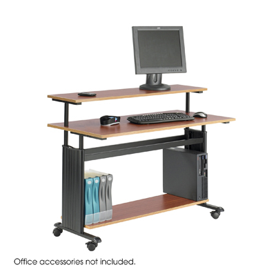 Safco muv extra wide mobile office workstation cherry
