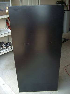 Used steel metal black 4 drawer locking filing cabinet