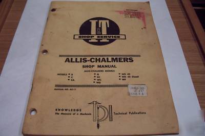 Vintage-allis-chalmers shop manual-farm tractors-1960