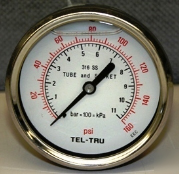 Tel-tru model 30 30S stainless steel pressure gauge