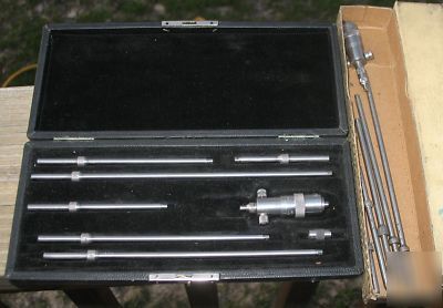 Two sets starrett inside micrometer 2-8 inches rods