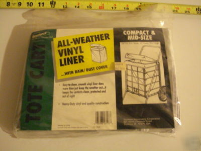 Tote cart weatherproof vinyl liner - compact & mid-size