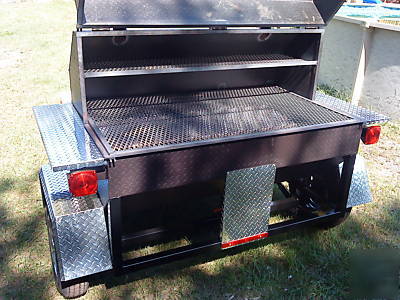 Bbq smoker grill trailer two coolers mini grill stove 