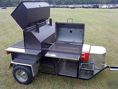 Bbq smoker grill trailer two coolers mini grill stove 