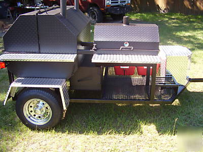 Bbq smoker grill trailer two coolers mini grill stove 