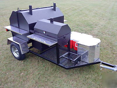 Bbq smoker grill trailer two coolers mini grill stove 