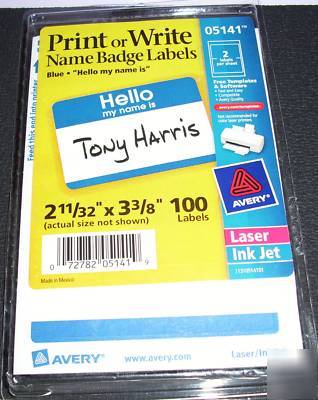 New avery print or write name badge labels 05141 