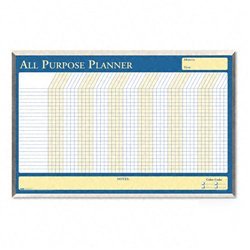 New wall planner, laminated, 40 x 26, blue/white/yel...