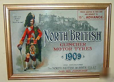 North british clincher tyres stylishly framed poster 
