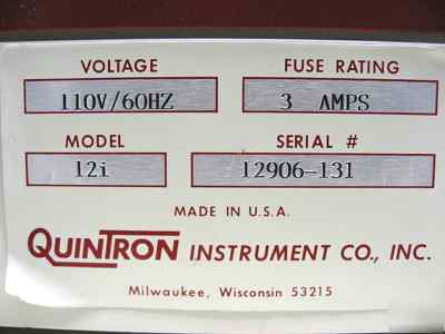 Quintron model 12I microlyzer with spare parts