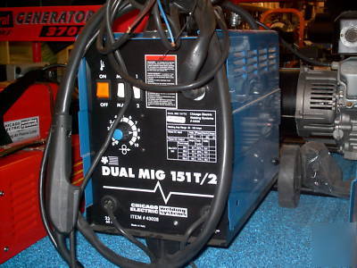 Dual gas gasless flux wire feed welder 220 volt mig
