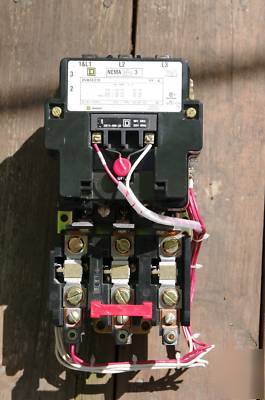 Motor starter nema size 3 square d 8536 SE01S w/ CC74.6
