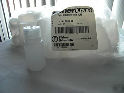 24 fisherbrand 2OZ. plastic bottles w/ caps #02 896 2B