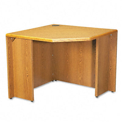 10700 series freestanding corner desk, medium oak