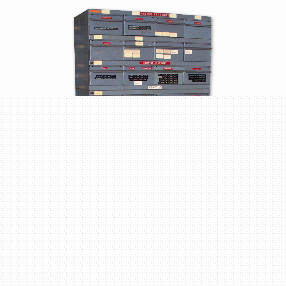 Equipto steel parts storage cabinet with 34 drawers
