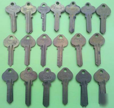 33 russwin mixed lot brass key blanks - for locksmiths