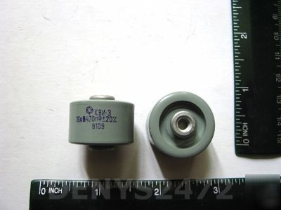 470PF 16KV russian doorknob capacitors. lot of 4 nos