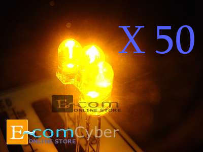 50 leds ultra bright yellow 3MM led 6000 mcd neon-LD34