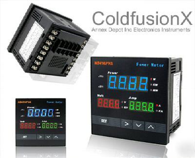 Digital ac power watt meter volt amp alarm boat rv ship