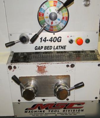 Msc 14- 40G engine lathe gap bed dro loaded tooling