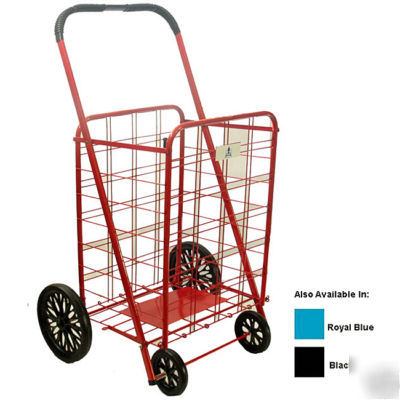 New extra large heavy-duty shopping cart red black blue 