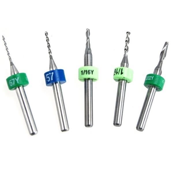 Premium 5-piece mini carbide drill bit set with rings