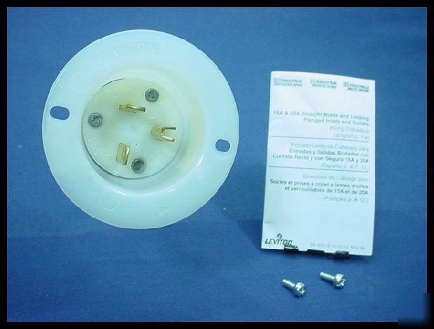 Leviton 6-20 straight flanged inlet plug 20 amp 250V