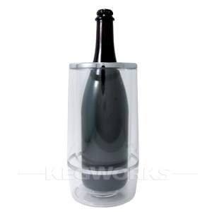 Acrylic iceless wine & carafe bottle cooler champagne