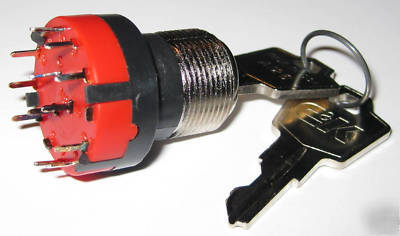 C&k rotary keylock switch - A126 - 3 pole - 3 position