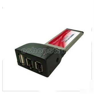 Laptop expresscard to ieee firewire 1394 USB2.0 adapter