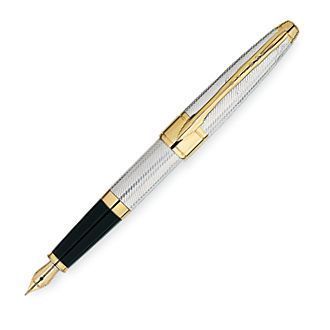 New cross apogee sterling gold p fountain pen, engraved 
