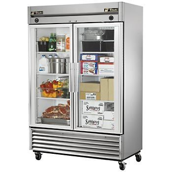 True t-49DT-g refrigerator freezer glass swinging doors