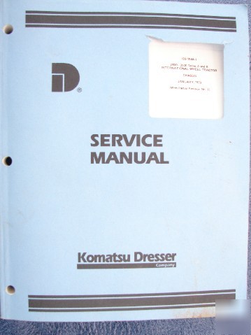 International wheel tractor (backhoe) manual-2400/2500-