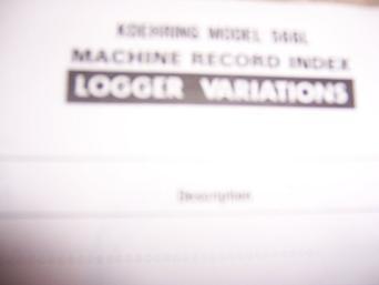 1984 koehring 566L logger variations parts book t