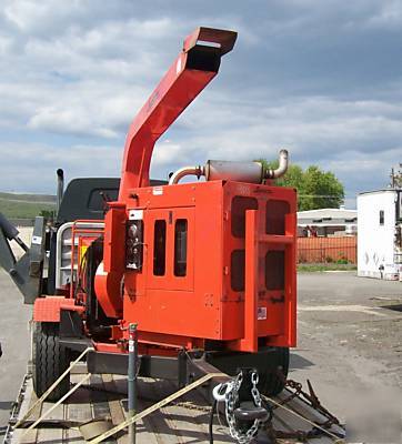 2000 salsco 813 diesel wood chipper w/ trailer