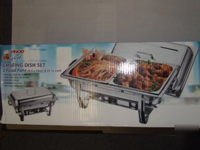 Chafing dish twin plate 2X 4.25LTR food warmer serving