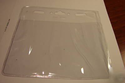 10 large convention size clear vinyl id badge holder