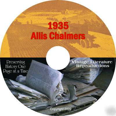1935 allis chalmers tractor & machinery catalog on cd