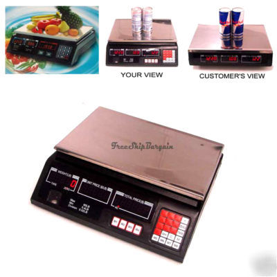 60 lb digital food meat produce weight computing scale